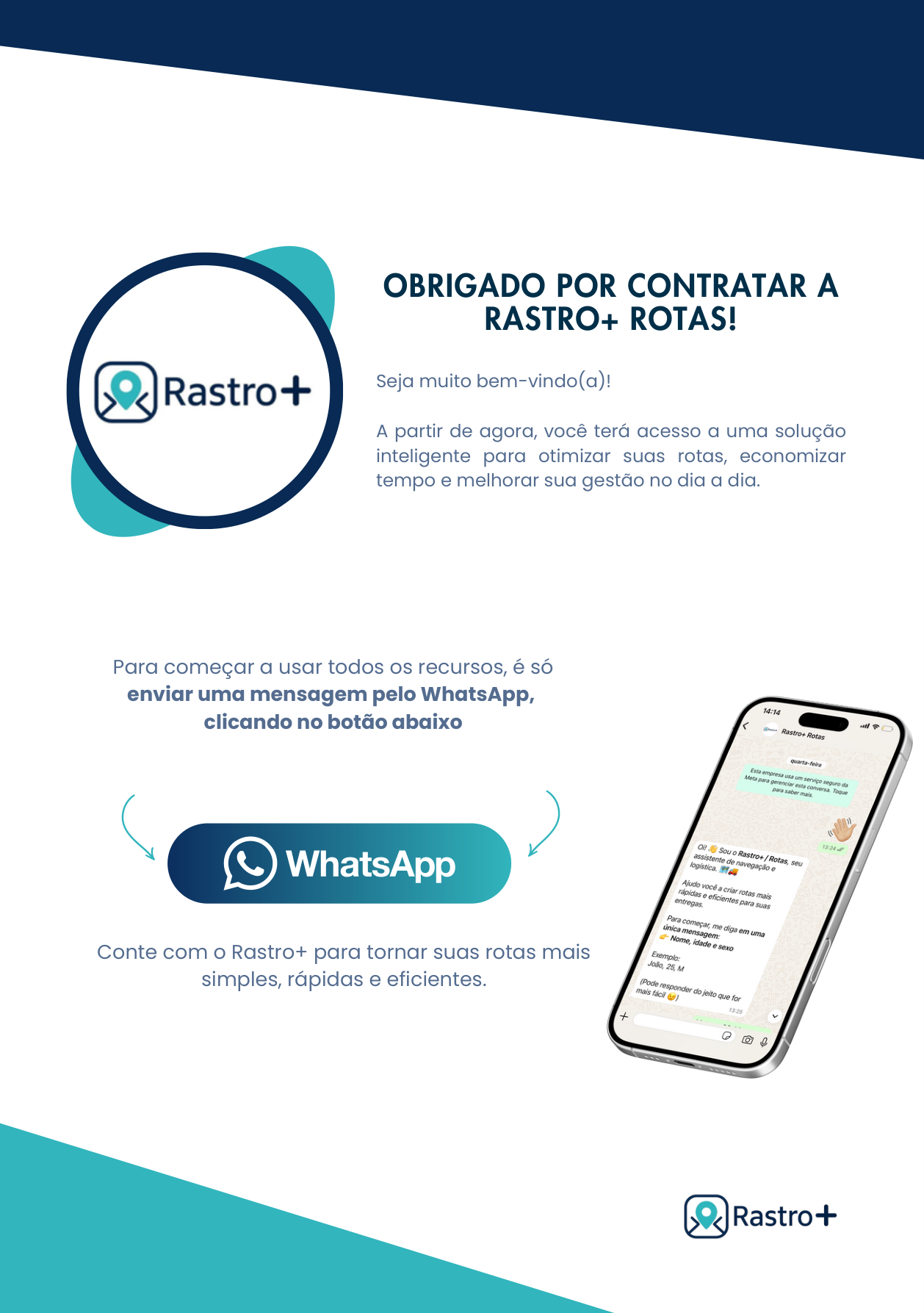 Boas-vindas Rastro+ Rotas